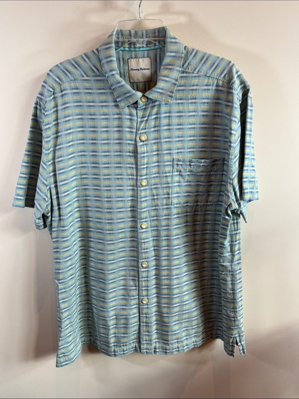 Tommy Bahama Blue Multistripe Short-Sleeve Button-Up Shirt